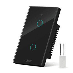 Interruptor inteligente preto WIFI 2 teclas imagem ilustrativa 2